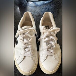 Veja White Sneakers with Black Accents